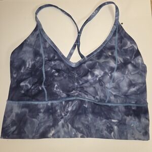 Gymshark Women's Elevate Longline Sports Bra Lakeside Blue Spray Dye, Medium